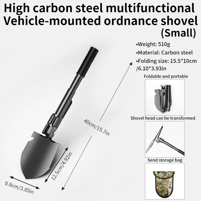 Foldable Engineer Shovel Multifunctional outdoor thickened camping shovel is easy to carry