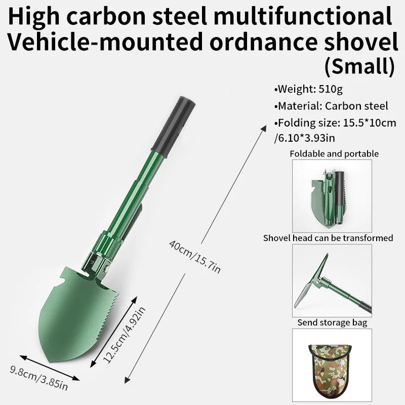 Foldable Engineer Shovel Multifunctional outdoor thickened camping shovel is easy to carry