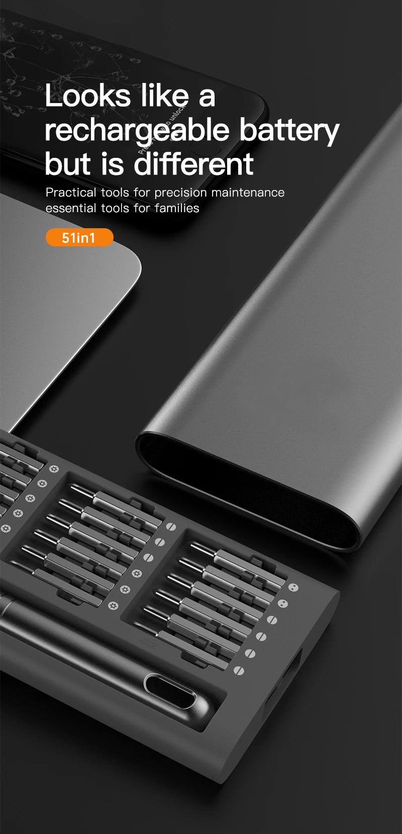 51 in 1 Precision Screwdriver Set Portable Manual Hand Tool Kit Wireless Cordless Magnetic Small Bit for Xiaomi Mobile Phone New