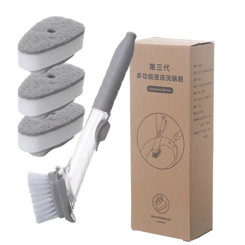 kitchen cleaning brush 2 in 1 , with removable handle