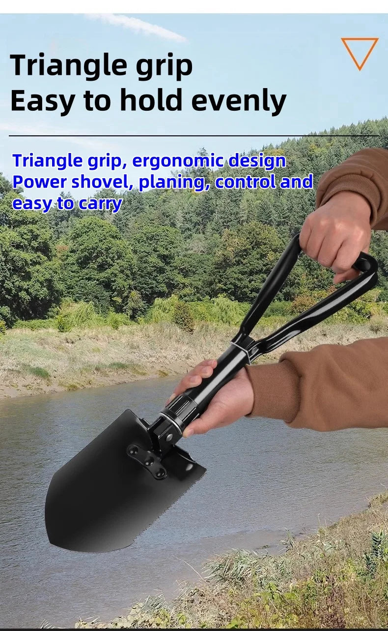 Foldable Engineer Shovel Multifunctional outdoor thickened camping shovel is easy to carry