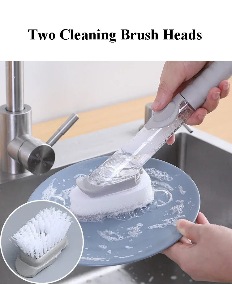 kitchen cleaning brush 2 in 1 , with removable handle