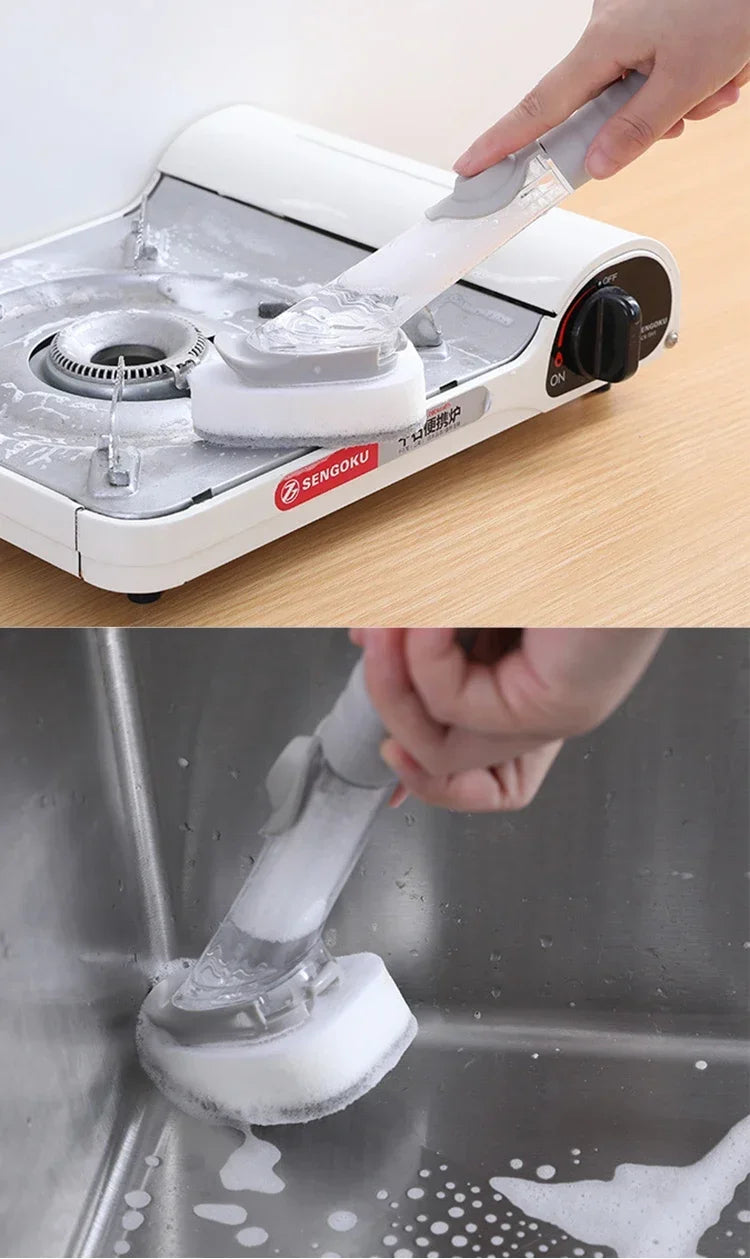 kitchen cleaning brush 2 in 1 , with removable handle