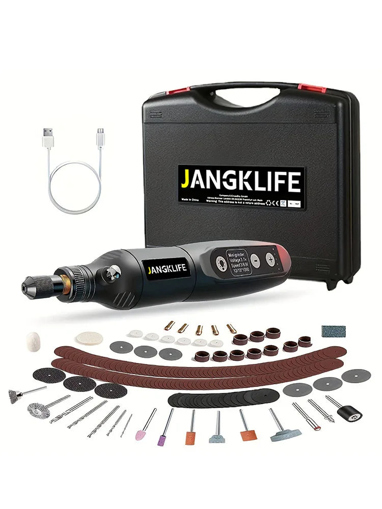 JANGKLIFE USB Cordless Rotary Tool Kit Woodworking Engraving Pen DIY For Jewelry Metal Glass Mini Wireless Drill
