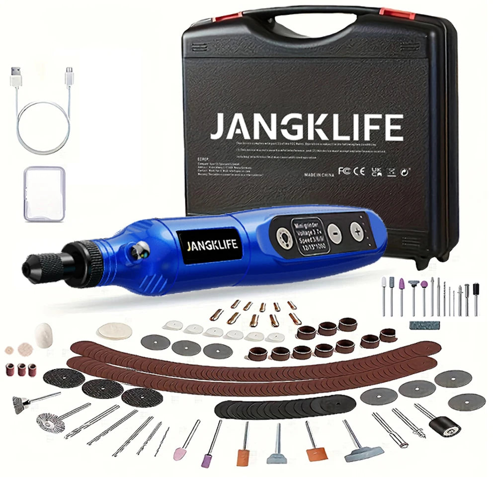 JANGKLIFE USB Cordless Rotary Tool Kit Woodworking Engraving Pen DIY For Jewelry Metal Glass Mini Wireless Drill