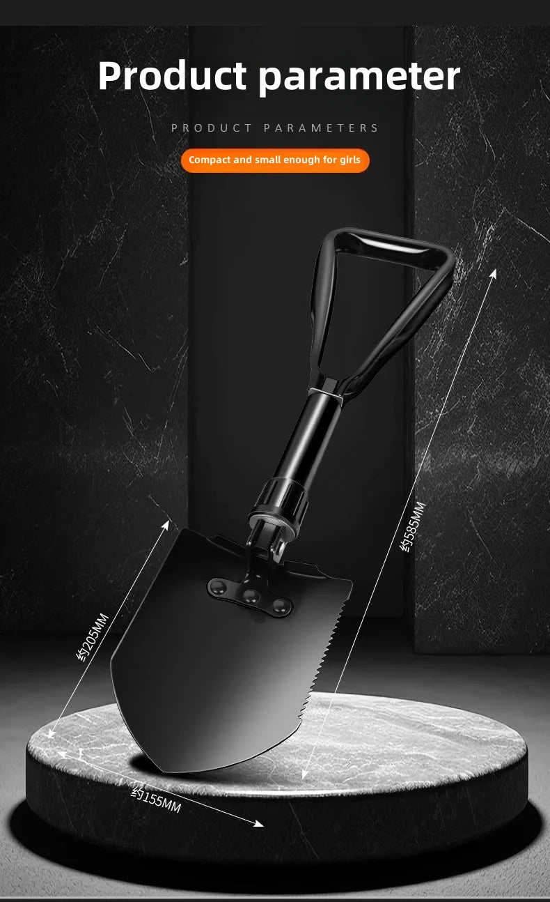 Foldable Engineer Shovel Multifunctional outdoor thickened camping shovel is easy to carry