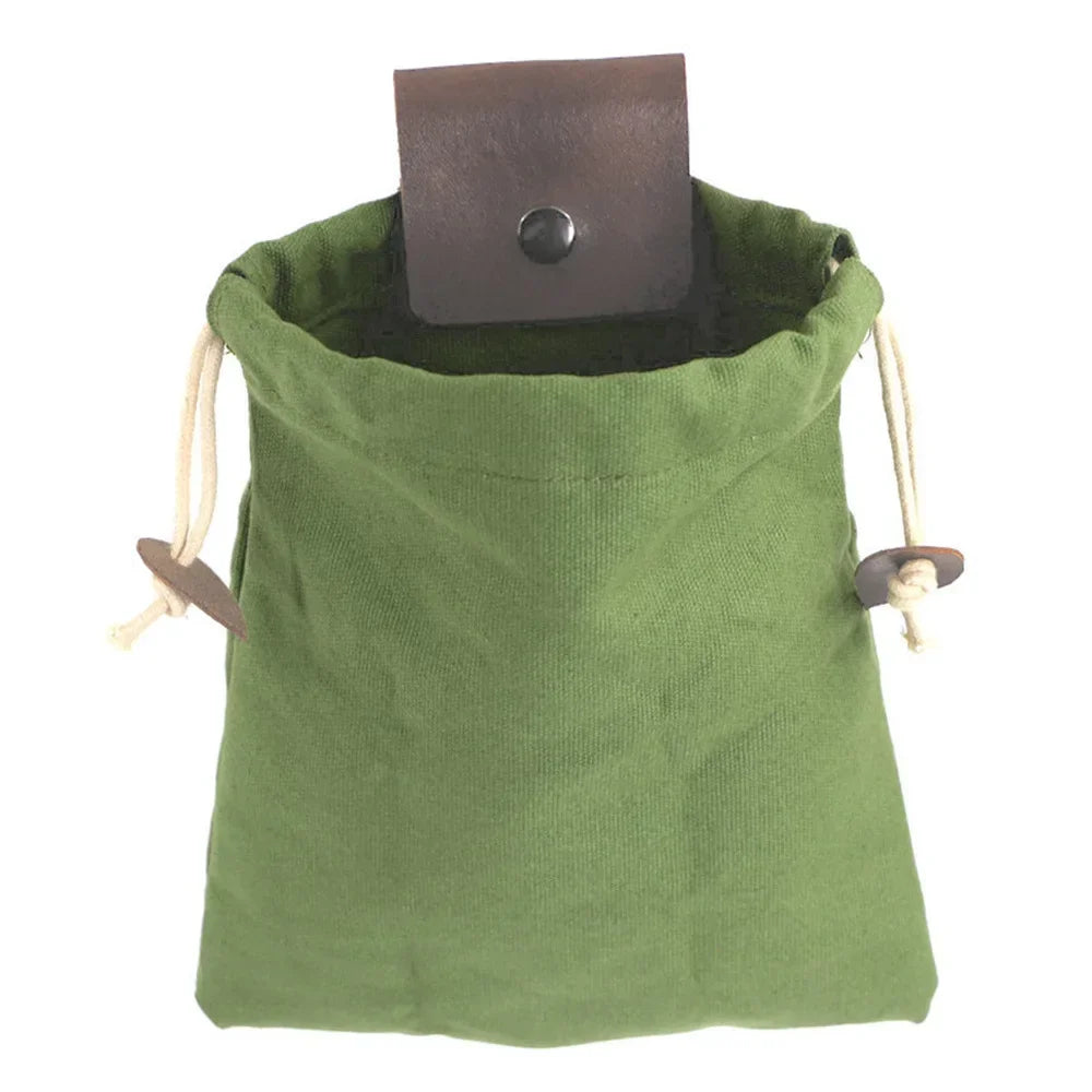 Outdoor Foraging Case Bag Leather Bushcraft Bag Vegetable Harvest Garden Fruit Picking Waist Tools Storage Hanging Pouch Camping