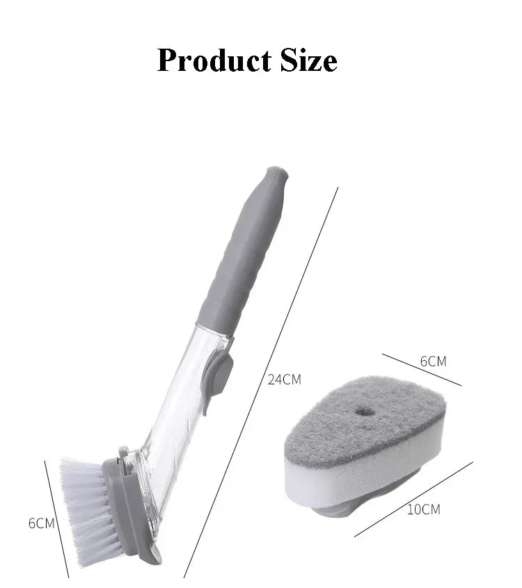 kitchen cleaning brush 2 in 1 , with removable handle