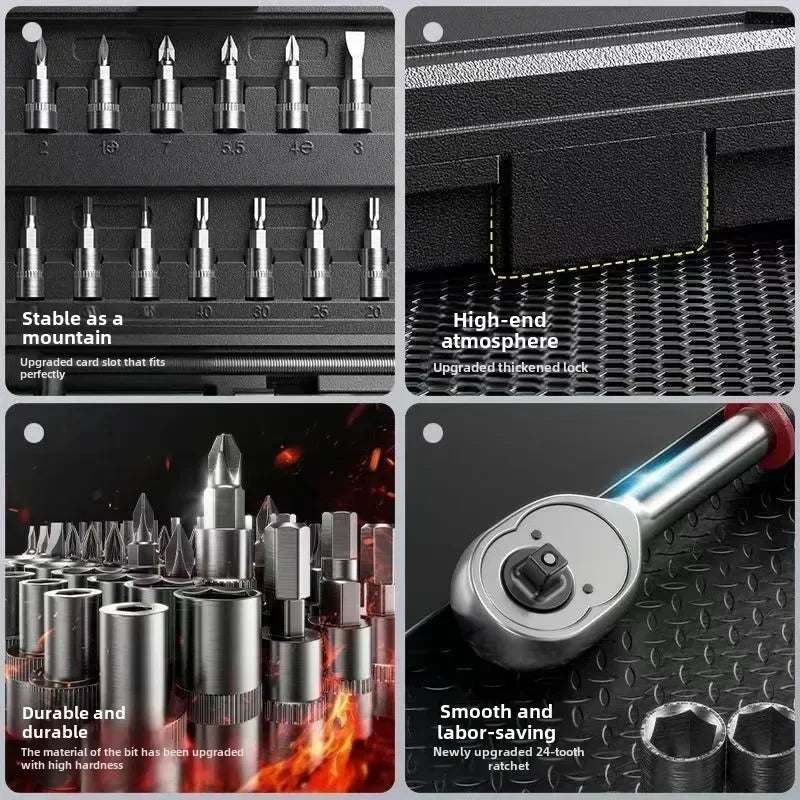 AIRAJ NEW Car Repair Tool Kit 46/53 Piece/Set  Socket Set Car Repair Tool Ratchet Torque  Repairing Tool Set Wrench Combo Auto