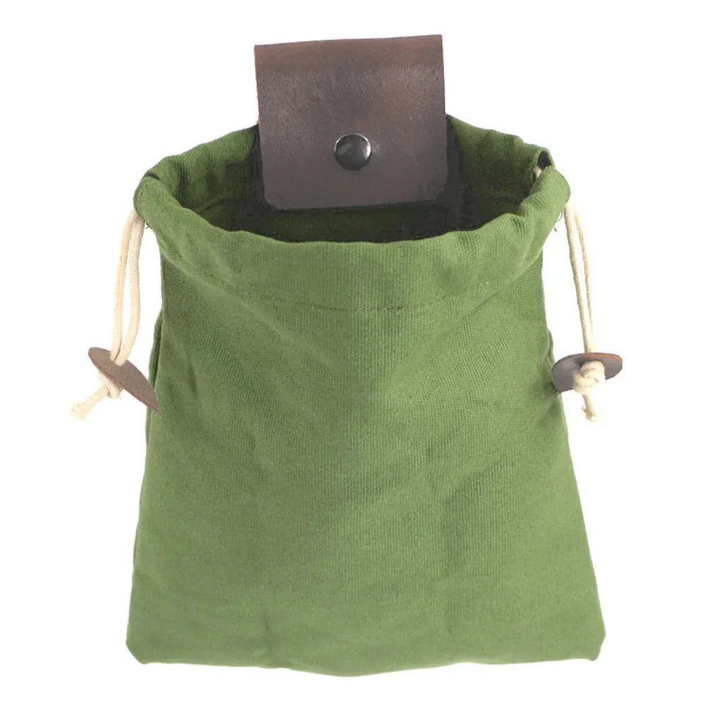 Outdoor Foraging Case Bag Leather Bushcraft Bag Vegetable Harvest Garden Fruit Picking Waist Tools Storage Hanging Pouch Camping