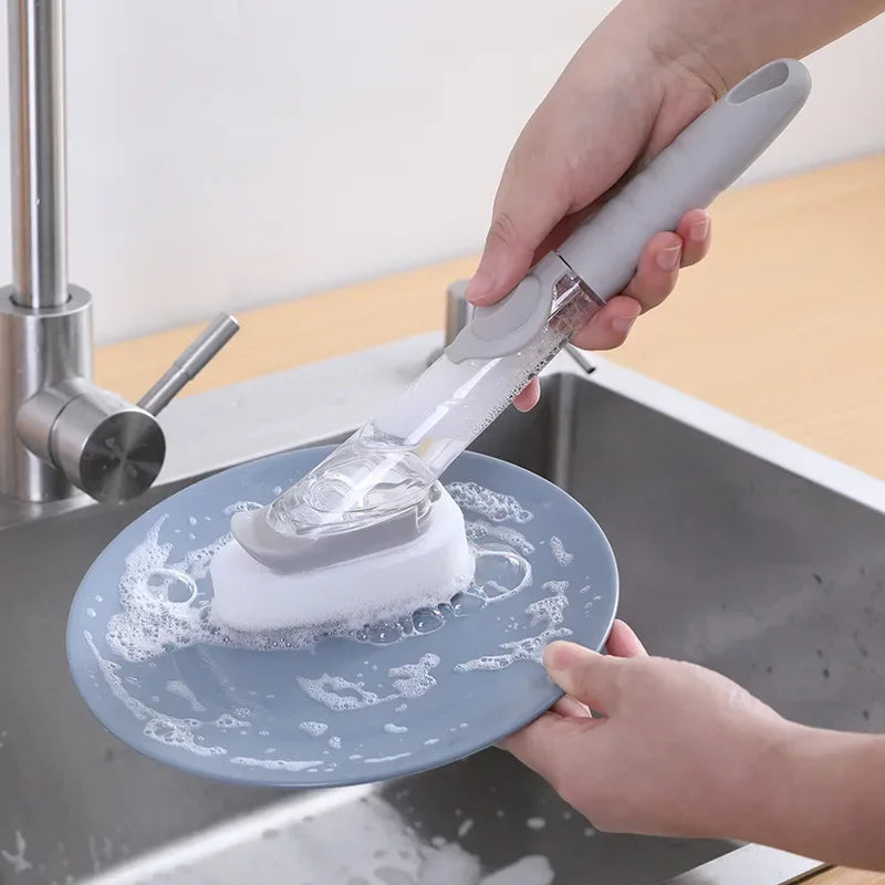 kitchen cleaning brush 2 in 1 , with removable handle