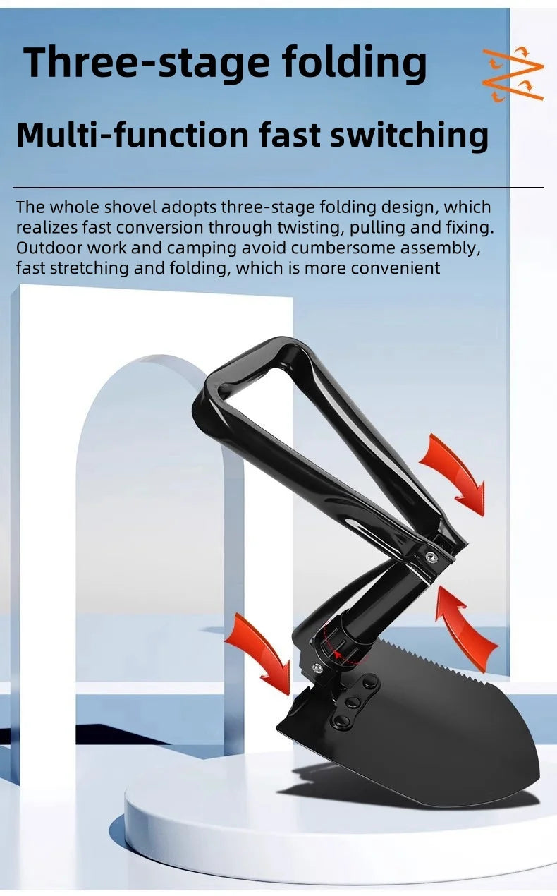 Foldable Engineer Shovel Multifunctional outdoor thickened camping shovel is easy to carry