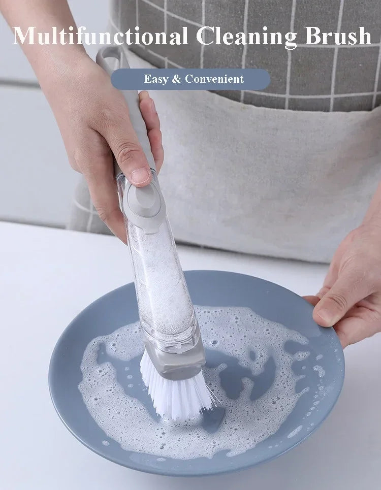 kitchen cleaning brush 2 in 1 , with removable handle