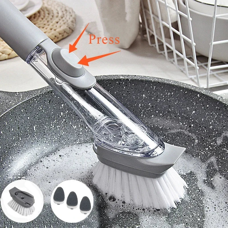 kitchen cleaning brush 2 in 1 , with removable handle