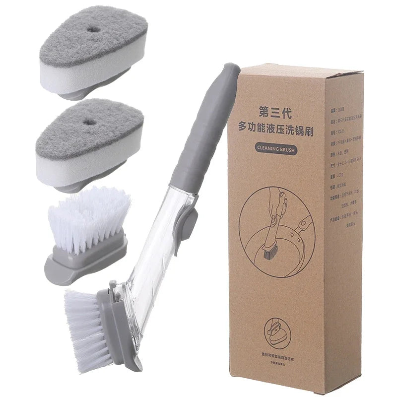 kitchen cleaning brush 2 in 1 , with removable handle